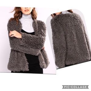 Grey fur sweater (L)